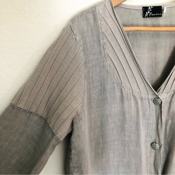 Fenini Linen and Ribbed Cotton Shirt/Jacket - Medium - Picture 4 of 16